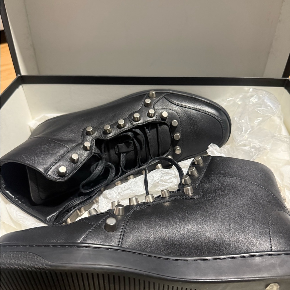Men's Black Studded Sneakers